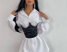 Приталена сукня-сорочка+корсет, декорований стразами Приталена сукня-сорочка+корсет, декорований стразами | PUSHKA SHOP