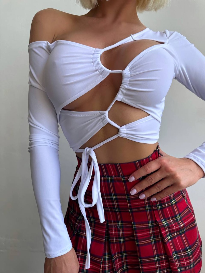 Комплект: топ + спідниця в клітинку   Комплект: топ + спідниця в клітинку   | PUSHKA SHOP