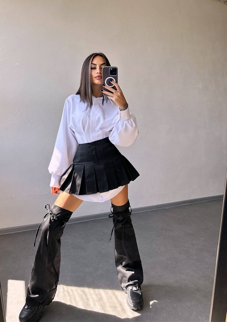 Комплект: спідниця з гетрами + сукня-сорочка  | PUSHKA SHOP