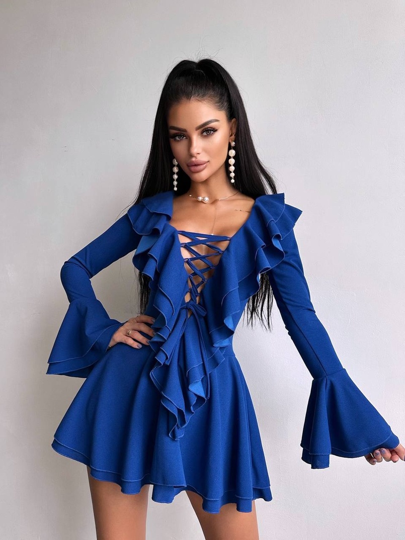 Сукня з з воланами на ґудзиках  Сукня з з воланами на ґудзиках  | PUSHKA SHOP