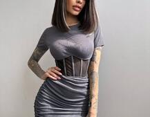 Сукня-міні  з елементами корсету  Довжину спідниці можна регулювати  | PUSHKA SHOP