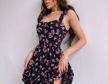 Сукня з корсетним верхом та оборками на спідничці Сукня з корсетним верхом та оборками на спідничці | PUSHKA SHOP