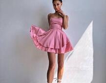 Шовкова сукня  з пишною спідницею та шнурівкою   | PUSHKA SHOP