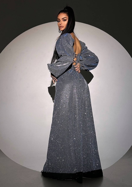 Сяючий комплект: корсет  + спідниця  максі з драпіруванням | PUSHKA SHOP