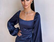 Атласний  комплект: корсет + спідниця з драпіруванням Атласний  комплект: корсет + спідниця з драпіруванням | PUSHKA SHOP