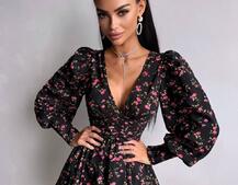 Сукня міні з пишною спідницею та драпіруванням на талії Сукня міні з пишною спідницею та драпіруванням на талії | PUSHKA SHOP