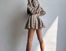 Комплект: сорочка + спідниця у клітинку  Комплект: сорочка + спідниця у клітинку  | PUSHKA SHOP