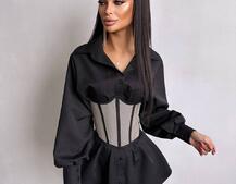 Приталена сорочка + корсет  Приталена сорочка + корсет  | PUSHKA SHOP