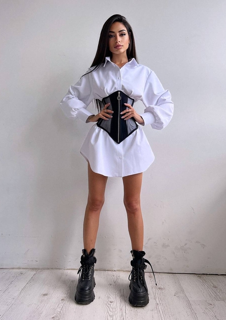 Приталена сорочка + корсет з блискавкою | PUSHKA SHOP