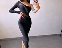 Сукня міді  із вставками сітки  Сукня міді  із вставками сітки  | PUSHKA SHOP