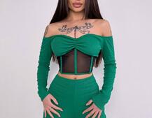 Комплект : штани кльош і топ з елементами корсету  Комплект : штани кльош і топ з елементами корсету  | PUSHKA SHOP