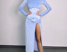 Оксамитова сукня міді з розрізом + атласний корсет Оксамитова сукня міді з розрізом + атласний корсет | PUSHKA SHOP