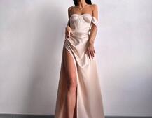 Атласний комплект: корсет бюстʼє + спідниця максі  | PUSHKA SHOP