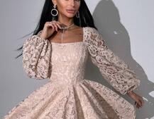 Мереживна сукня з корсетним верхом та пишною подвійною спідницею  Мереживна сукня з корсетним верхом та пишною подвійною спідницею  | PUSHKA SHOP