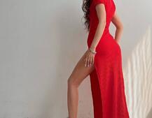 Трикотажна сукня поло з розрізом Трикотажна сукня поло з розрізом | PUSHKA SHOP