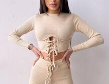 Трикотажний комплект: корсетний топ + легінси Трикотажний комплект: корсетний топ + легінси | PUSHKA SHOP