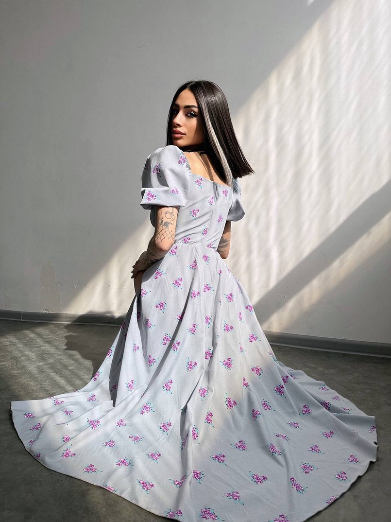 Сукня- міді  з квітковим принтом Сукня- міді  з квітковим принтом | PUSHKA SHOP