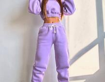 Базовий костюм на флісі з об'ємними капюшоном Базовий костюм на флісі з об'ємними капюшоном | PUSHKA SHOP