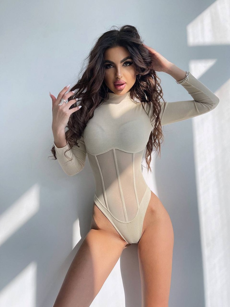 Трикотажне боді з сітчастою вставкою Трикотажне боді з сітчастою вставкою | PUSHKA SHOP