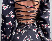 Сукня -міді зі шнурівкою на спинці та розрізом на ніжці Сукня -міді зі шнурівкою на спинці та розрізом на ніжці | PUSHKA SHOP