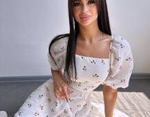 Сукня -міді зі шнурівкою на спинці та розрізом на ніжці з принтом  Сукня -міді зі шнурівкою на спинці та розрізом на ніжці з принтом  | PUSHKA SHOP