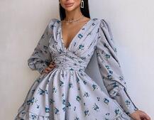 Сукня міні з пишною спідницею та драпіруванням на талії Сукня міні з пишною спідницею та драпіруванням на талії | PUSHKA SHOP