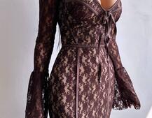 Мереживна сукня максі з чашечками    | PUSHKA SHOP