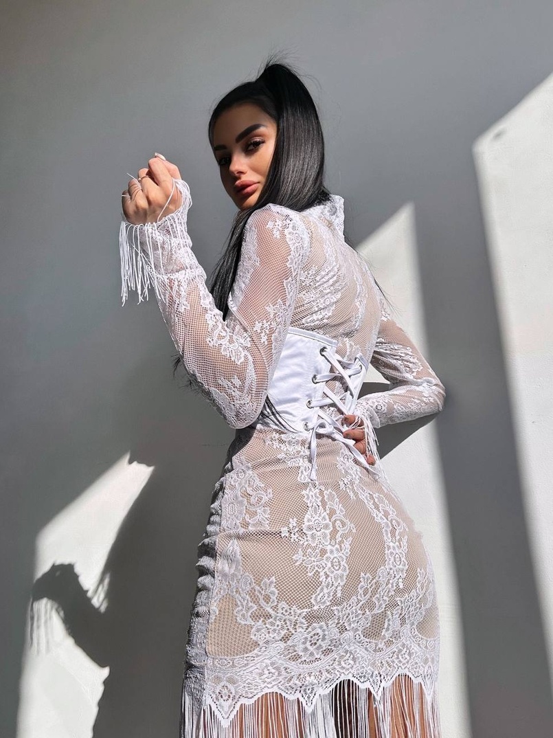 Комплект: мереживна сукня міні + корсет  Комплект: мереживна сукня міні + корсет  | PUSHKA SHOP