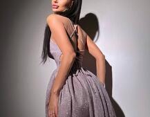 Блискуча сукня з пишною спідницею та шнурівкою на спинці Блискуча сукня з пишною спідницею та шнурівкою на спинці | PUSHKA SHOP