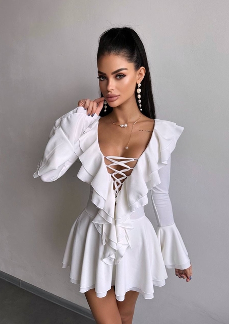 Сукня з з воланами на ґудзиках  Сукня з з воланами на ґудзиках  | PUSHKA SHOP