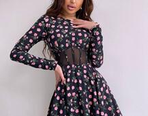 Приталена сукня з корсетною вставкою та спідницею-сонцем | PUSHKA SHOP