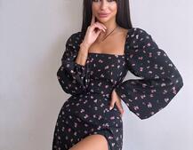 Сукня -міді зі шнурівкою на спинці та розрізом на ніжці Сукня -міді зі шнурівкою на спинці та розрізом на ніжці | PUSHKA SHOP