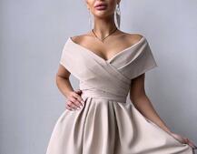 Сукня максі  з відкритими плечима та розрізом на спідниці | PUSHKA SHOP