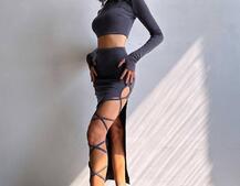 Комплект: топ + спідниця із зав‘язками на ніжку  | PUSHKA SHOP