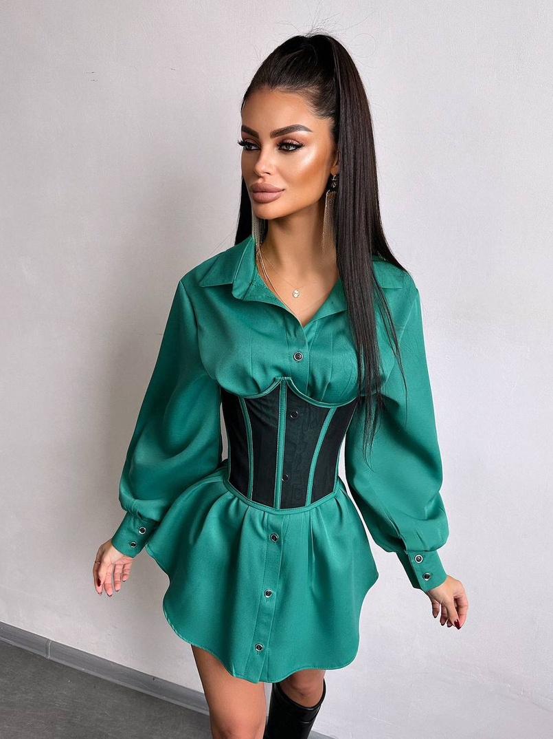 Приталена сорочка + корсет  Приталена сорочка + корсет  | PUSHKA SHOP