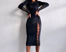 Оксамитова сукня міді зі шнурівкою Оксамитова сукня міді зі шнурівкою | PUSHKA SHOP