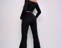 Комплект : штани кльош і топ з елементами корсету  Комплект : штани кльош і топ з елементами корсету  | PUSHKA SHOP