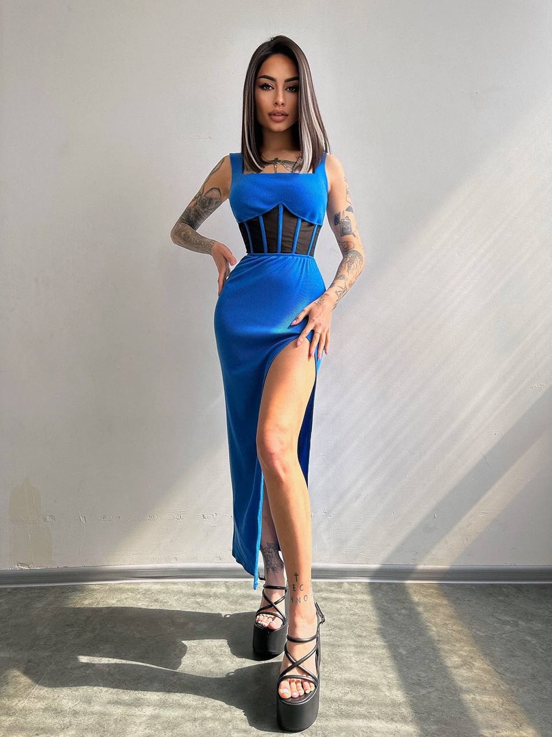 Сукня-міді  з елементами корсету   Сукня-міді  з елементами корсету   | PUSHKA SHOP