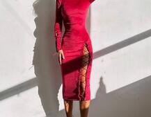 Оксамитова сукня міді зі шнурівкою Оксамитова сукня міді зі шнурівкою | PUSHKA SHOP