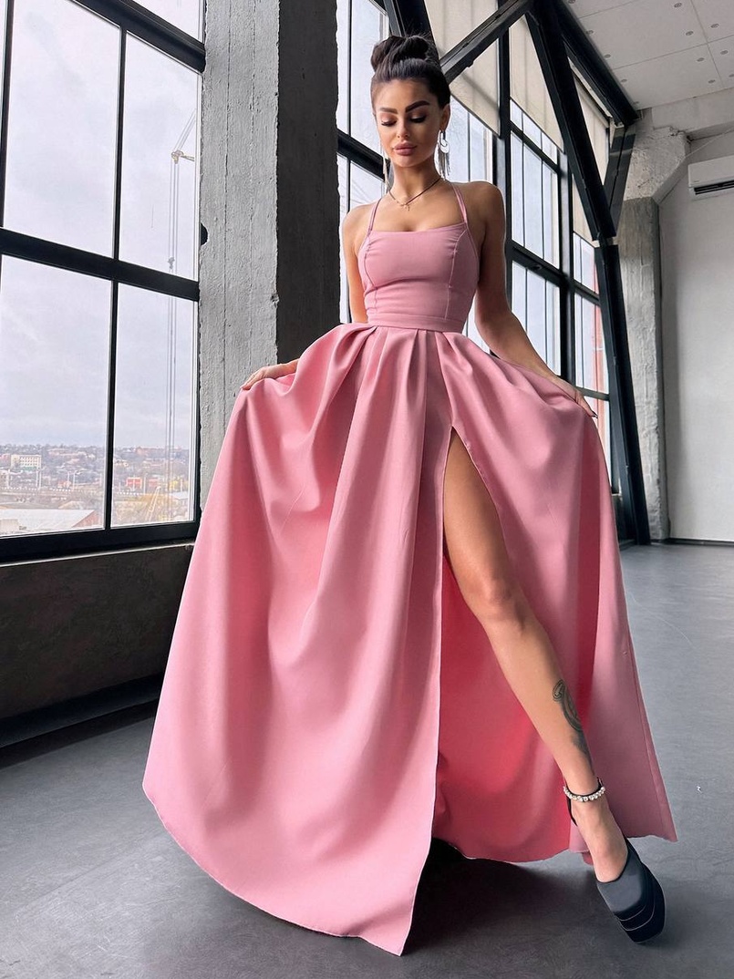 Сукня максі  зі шнурівкою на спинці Сукня максі  зі шнурівкою на спинці | PUSHKA SHOP