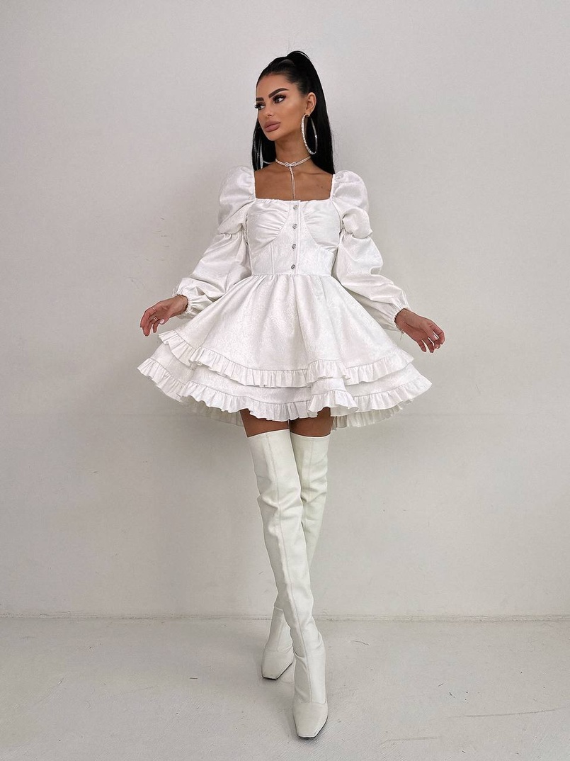 Корсетна сукня  з пишною подвійною спідницею та рюшами  | PUSHKA SHOP