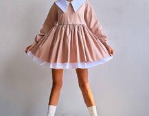 Котонова сукня з комірцем + бант  Котонова сукня з комірцем + бант  | PUSHKA SHOP