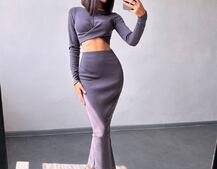 Комплект: топ + спідниця с розрізами  Комплект: топ + спідниця с розрізами  | PUSHKA SHOP