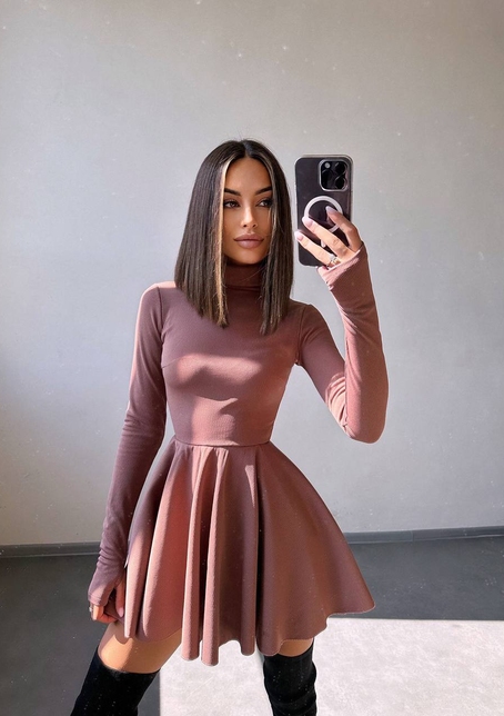 Сукня міні зі спідницею-сонцем  | PUSHKA SHOP