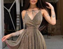 Блестящее платье с пышной юбкой и шнуровкой на спинке  Блестящее платье с пышной юбкой и шнуровкой на спинке  | PUSHKA SHOP