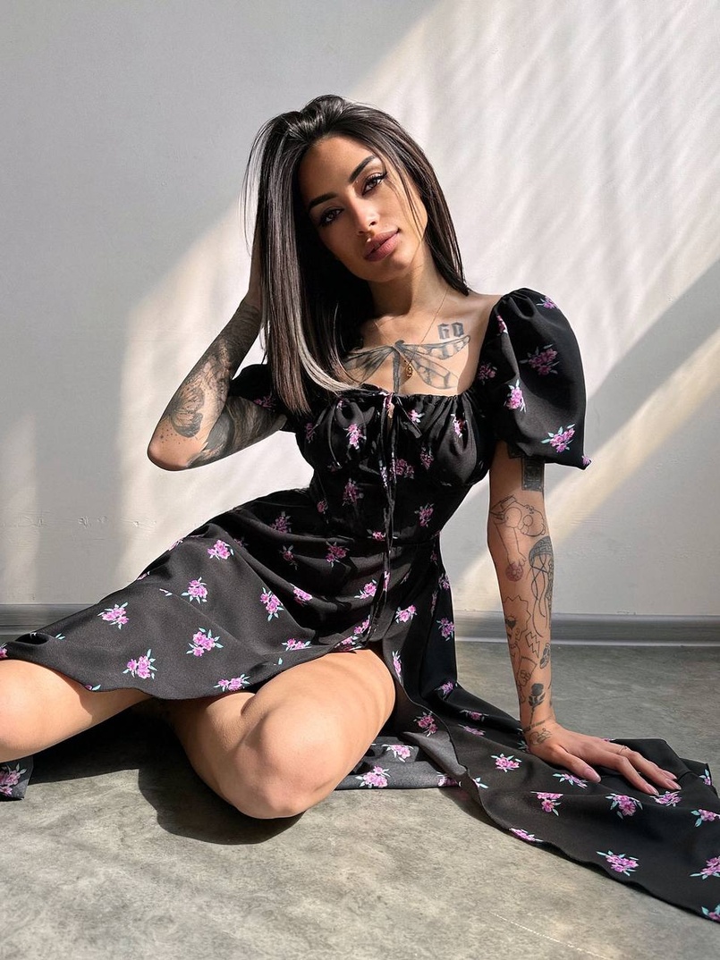 Сукня- міді  з квітковим принтом Сукня- міді  з квітковим принтом | PUSHKA SHOP