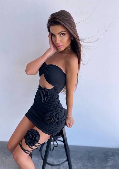 Сукня міні з трояндами    Ручна робота.  | PUSHKA SHOP