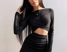 Трикотажный комплект: топ + юбка со сборкой   Трикотажный комплект: топ + юбка со сборкой   | PUSHKA SHOP