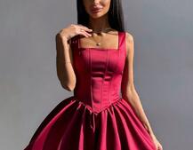 Атласна корсетна сукня міні  Атласна корсетна сукня міні  | PUSHKA SHOP
