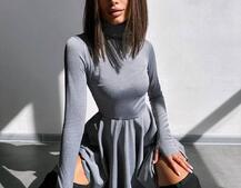 Сукня міні зі спідницею-сонцем  | PUSHKA SHOP